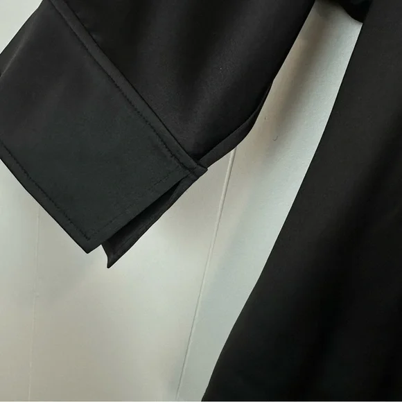 St. John Silk Black Drape Bow Blouse Top Sz S - Picture 5 of 11